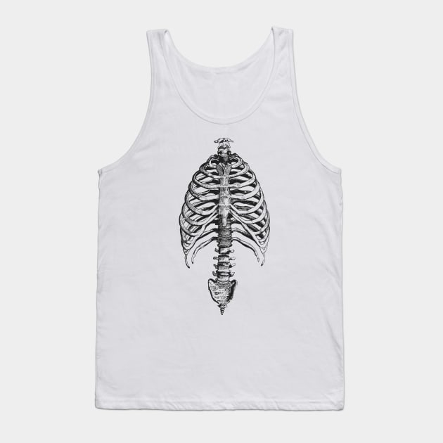 Chest Bone Corpse Torso Funny Skeleton Tank Top by Foxxy Merch